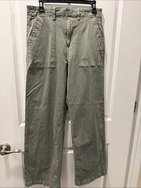 pistola Olive Green Wide-Leg Utility Pants